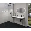A modern bathroom with a shower and a wall-mounted sink. Produktbild-Vorschau