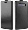 A black flip case for a Samsung Galaxy S10 phone is shown from two angles. Produktbild-Vorschau