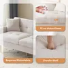 A collage of images showcasing a sofa, highlighting its features like cushion thickness and material. Anteprima dell’immagine prodotto