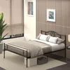 HOMCOM Bett 160x200 cm Bettrahmen mit Lattenrost aus Stahl Produktbild-Vorschau 2