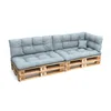 A pallet sofa with gray cushions on a white background. Voir les images du produit