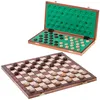 A wooden checkers board game set with pieces in both open and closed positions. Podgląd zdjęcia produktu