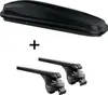 VDP Dachbox JUEASY300 300 Liter schwarz + Relingträger Produktbild-Vorschau 1