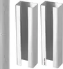 Two metal post extensions are shown side-by-side on a white background, with a vertical strip of marble-like material on the left. Produktbild-Vorschau