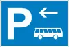 Bus Reisebus Parkplatz Schild mit Richtungspfeil links Produktbild-Vorschau 1