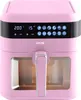 A pink air fryer with a digital display and control panel. Produktbild-Vorschau