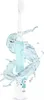 A blue electric toothbrush with water splashing around it. Produktbild-Vorschau