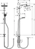 Technical drawing with dimensions of a showerpipe system. Produktbild-Vorschau
