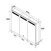 SONNI Edelstahl 3-türig Bad Spiegelschrank 90x65x13cm mit Produktbild-Vorschau 12