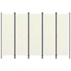 vidaXL Divisorio 5 pezzi bianco crema 250x180 cm - Divisori Anteprima dell’immagine prodotto 8