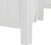 Close-up view of the white wooden legs and bottom of a room divider. Voir les images du produit