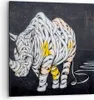 Bild auf Leinwand - Leinwandbild - Nashorn modern - 70x70cm Produktbild-Vorschau 1