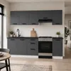 ULWEHOME | Küchenzeile 220 cm Anthrazit, Küchenmöbel-Set Produktbild-Vorschau 5