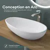 doporro Lavabo vasque à poser blanc mat 60cm lave main Voir les images du produit 2