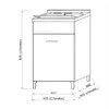 Waschbeckenunterschrank 45cm Eiche Weiß mit Waschbrett | Produktbild-Vorschau 4
