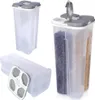 A collage of images showing a multi-compartment food storage container. Produktbild-Vorschau