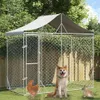 vidaXL Outdoor-Hundezwinger mit Dach Silber 3x1,5x2,5m Produktbild-Vorschau 2