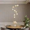 Lucande LED-Hängelampe Hayley, Ø 40 cm, 9-flg., gold, Glas Produktbild-Vorschau 10