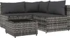vidaXL 4-tlg. Garten-Lounge-Set mit Kissen Grau Poly Rattan Produktbild-Vorschau 1