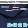 Diagram showing the layers of a blackout curtain and icons representing its features. Produktbild-Vorschau