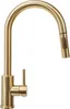 A gold kitchen faucet with a pull-down sprayer. Produktbild-Vorschau