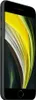 A black iPhone SE is shown from a side angle, displaying its screen with a colorful abstract wallpaper. Produktbild-Vorschau