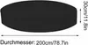 A black, round whirlpool cover is shown with dimensions indicated by text and arrows. Produktbild-Vorschau