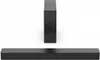 A black soundbar and a black subwoofer are displayed against a white background. Produktbild-Vorschau