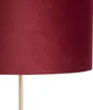 Stehleuchte Gold   Messing mit Veloursschirm Rot 40 40 cm Produktbild-Vorschau 3