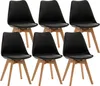 6er Set Esszimmerstuhl HLO-CP20  schwarz Produktbild-Vorschau 1