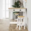 vidaXL Juego de 3 piezas para bar, color blanco, madera Vista previa de la imagen del producto 2