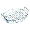 Pyrex Ovale Ofenplatte aus Glas 39x27 cm + Grillrost - Produktbild-Vorschau 2