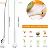 12 Stück Edelstahl Löffelstrohhalme Set Lang & Produktbild-Vorschau 2