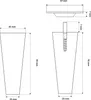 Diagrams showing the dimensions of furniture legs. Náhled obrázku produktu