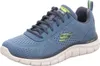 A single blue Skechers sneaker is shown from a side angle against a white background. Voir les images du produit