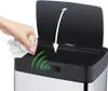 A hand is about to drop a crumpled piece of paper into a sensor-activated trash can. The lid is open, and green sensor waves are emanating from the front of the trash can. Náhľad obrázku produktu