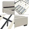 A collage of four close-up images showing different parts of a bed frame and its construction. Anteprima dell’immagine prodotto