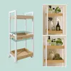 Vozík Relaxdays, 3 přihrádky, bambus, VxŠxH: 80x30x20 cm, Náhled obrázku produktu 5