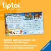 An open book with musical notation and illustrations of a winter scene, set against an orange background with text. Produktbild-Vorschau