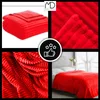 Červená prikrývka 200x220cm reliéfne pruhy prehoz na posteľ Náhľad obrázku produktu 14