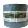 A roll of green garden edging, wrapped in plastic, with product information and images on a label. Produktbild-Vorschau