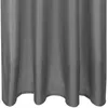 A close-up view of a gray curtain with pleats. Voir les images du produit