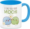 Mochi Freunde Kaffeebecher in hellblau mit Spruch I like Produktbild-Vorschau 1