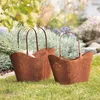 2x Pflanzer "Tasche" aus Metall mit Rost Finish, Pflanztopf Produktbild-Vorschau 1