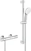 A chrome shower faucet and showerhead on a white background. Podgląd zdjęcia produktu