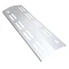 A silver-colored metal grill heat plate with multiple slots and two small logos. Produktbild-Vorschau