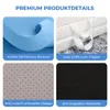 A collage of four images showcasing different features of a foldable mattress. Produktbild-Vorschau