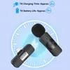 Two black wireless microphones are shown against a light blue background with a circular graphic and lightning bolt. Náhled obrázku produktu