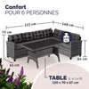 Salon de Jardin en polyrotin Anthracite 6 Personnes Voir les images du produit 2