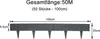 A diagram showing a single piece of garden edging with dimensions and total length information. Voir les images du produit